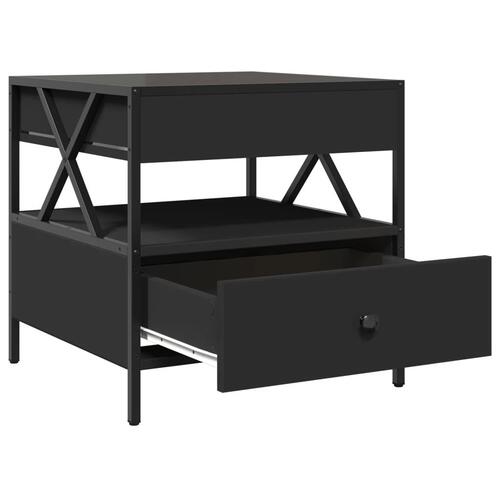 Sofabord med Infinity LED-lys 50x50x51 cm sort