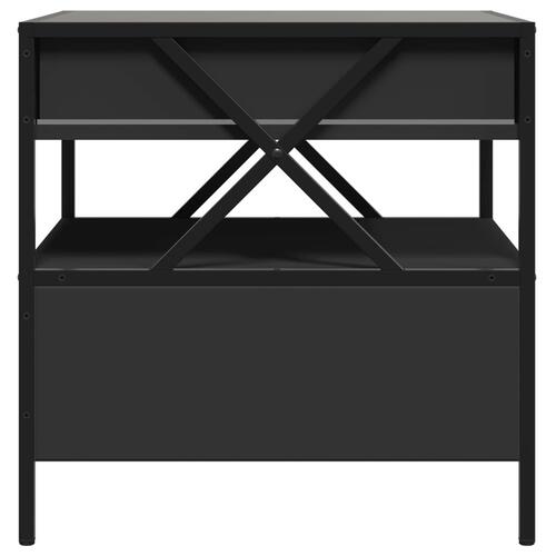 Sofabord med Infinity LED-lys 50x50x51 cm sort