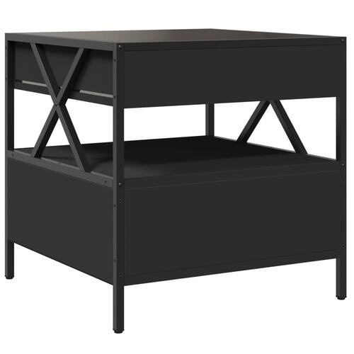 Sofabord med Infinity LED-lys 50x50x51 cm sort
