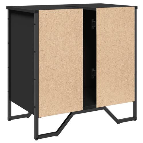 Underskab til håndvask 60x35x60 cm konstrueret træ sort