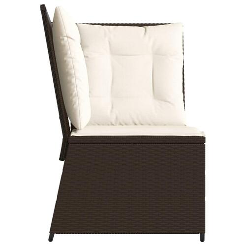 Hjørnemodul til havesofa med hynder polyrattan brun