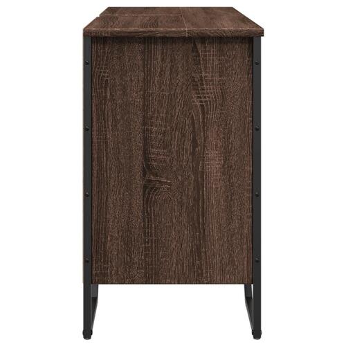 Underskab til håndvask 91x35x60 cm konstrueret træ brunt eg