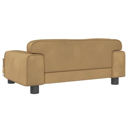 Sofa til børn 70x45x30 cm fløjl brun