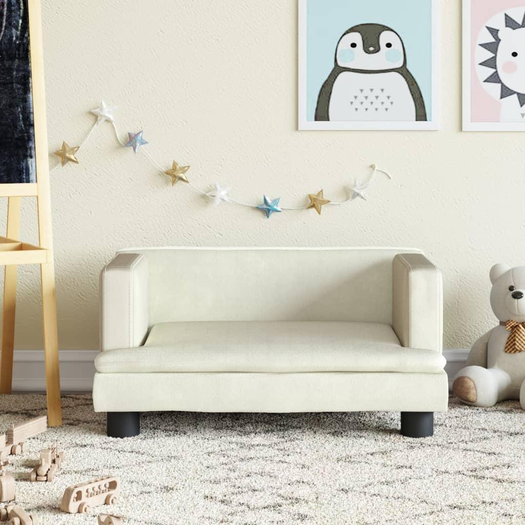 Sofa til børn 60x40x30 cm velour cremefarvet