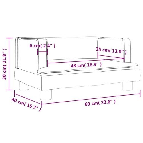 Sofa til børn 60x40x30 cm velour cremefarvet