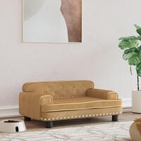 Hundeseng 70x45x30 cm velour brun