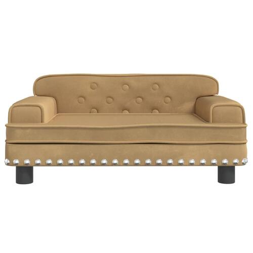 Hundeseng 70x45x30 cm velour brun