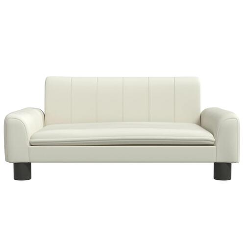 Hundeseng 70x45x30 cm kunstlæder cremefarvet