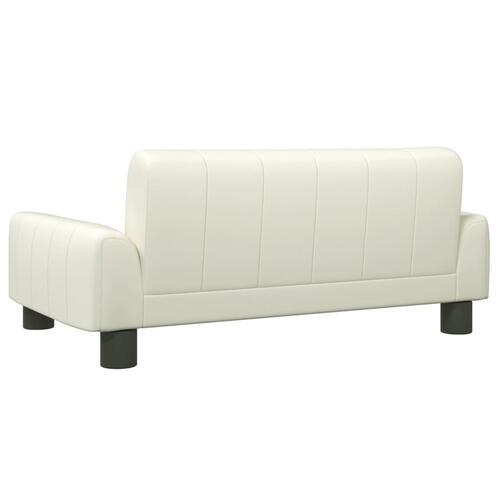 Hundeseng 70x45x30 cm kunstlæder cremefarvet