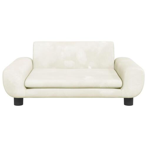 Hundeseng 70x45x33 cm velour cremefarvet
