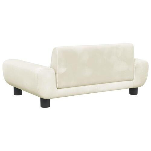Hundeseng 70x45x33 cm velour cremefarvet