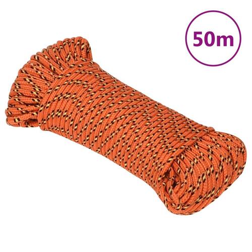 Tovværk til båd 5 mm 50 m polypropylen orange