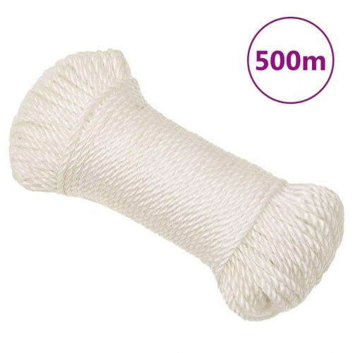 Arbejdsreb 8 mm - 500 m polypropylen, hvid