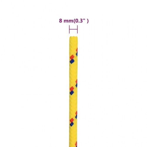 Tovværk til båd - 8 mm flettet polypropylen, gul, 500 m