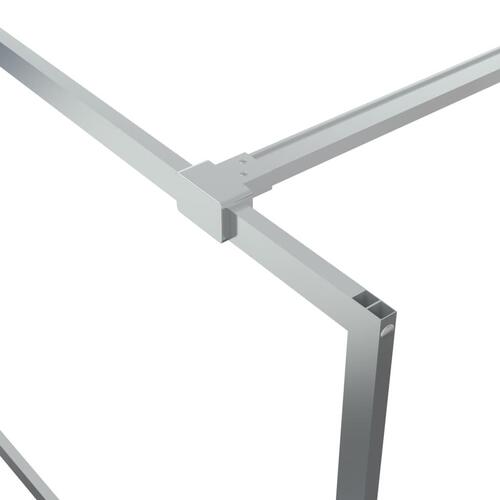 Brusevæg 90x195 cm klart sikkerhedsglas sølvfarvet