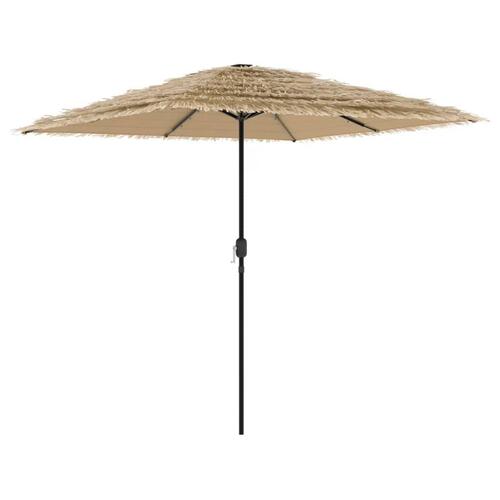 Haveparasol med LED-lys og stålstang 248x248x248 cm brun