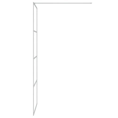 Brusevæg 80x195 cm klart sikkerhedsglas sølvfarvet