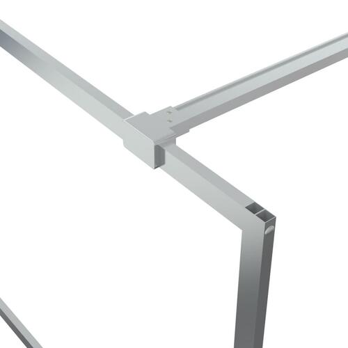 Brusevæg 80x195 cm klart sikkerhedsglas sølvfarvet
