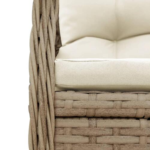 Spisebordssæt til haven 9 dele med hynder polyrattan beige