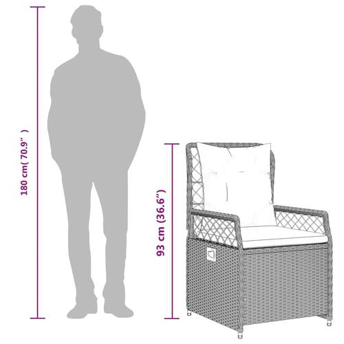 Spisebordssæt til haven 9 dele med hynder polyrattan beige