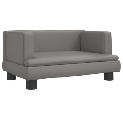 Sofa til børn 60x40x30 cm kunstlæder grå