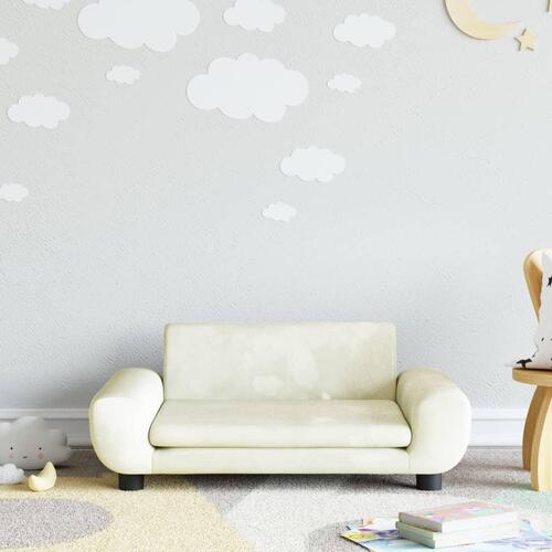 Sofa til børn 70x45x33 cm velour cremefarvet