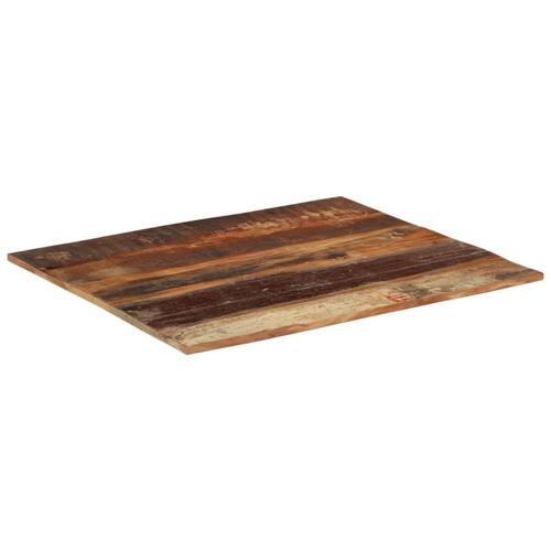 Rektangulær bordplade 70x80 cm 15-16 mm massivt genbrugstræ