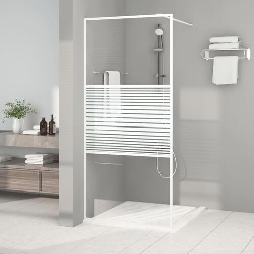 Brusevæg 90x195 cm klart sikkerhedsglas hvid