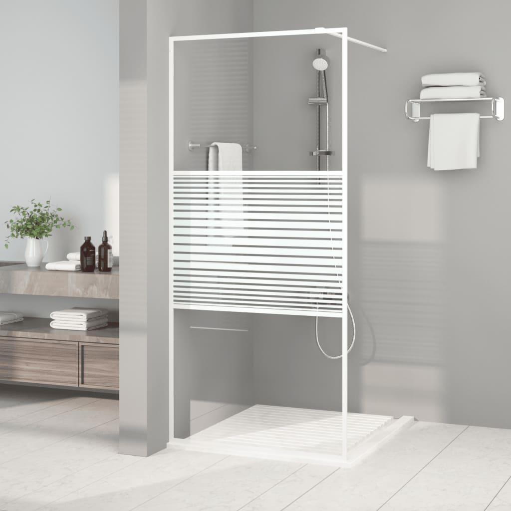 Brusevæg 90x195 cm klart sikkerhedsglas hvid