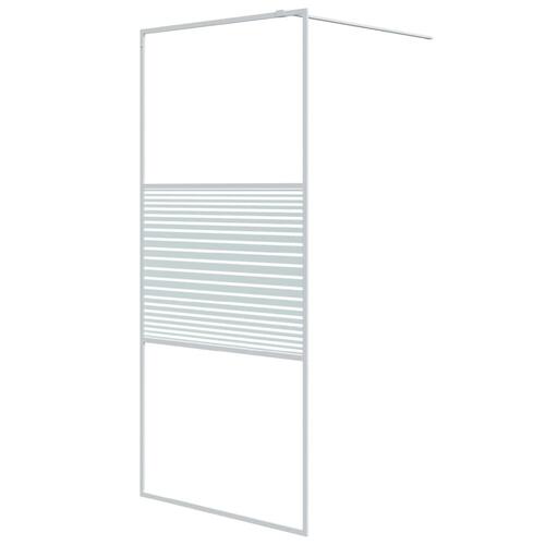 Brusevæg 90x195 cm klart sikkerhedsglas hvid