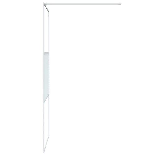 Brusevæg 90x195 cm klart sikkerhedsglas hvid