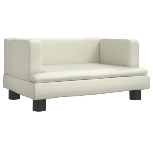 Sofa til børn 60x40x30 cm kunstlæder cremefarvet