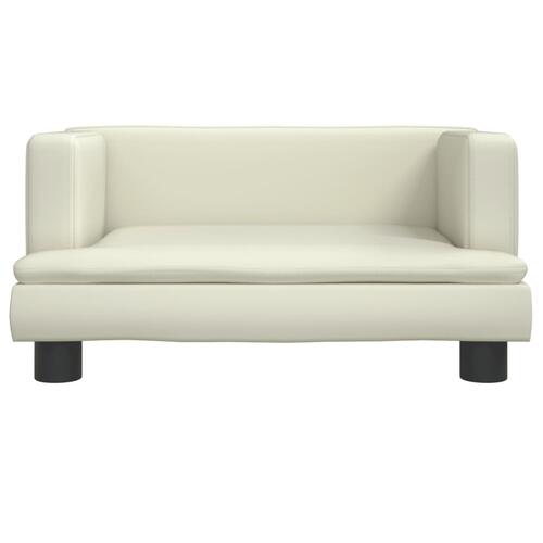Sofa til børn 60x40x30 cm kunstlæder cremefarvet
