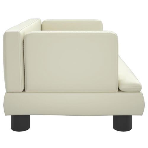 Sofa til børn 60x40x30 cm kunstlæder cremefarvet