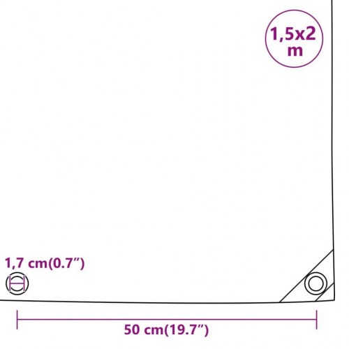 Presenning 1,5 × 2 m - 650 g/m², antracitgrå