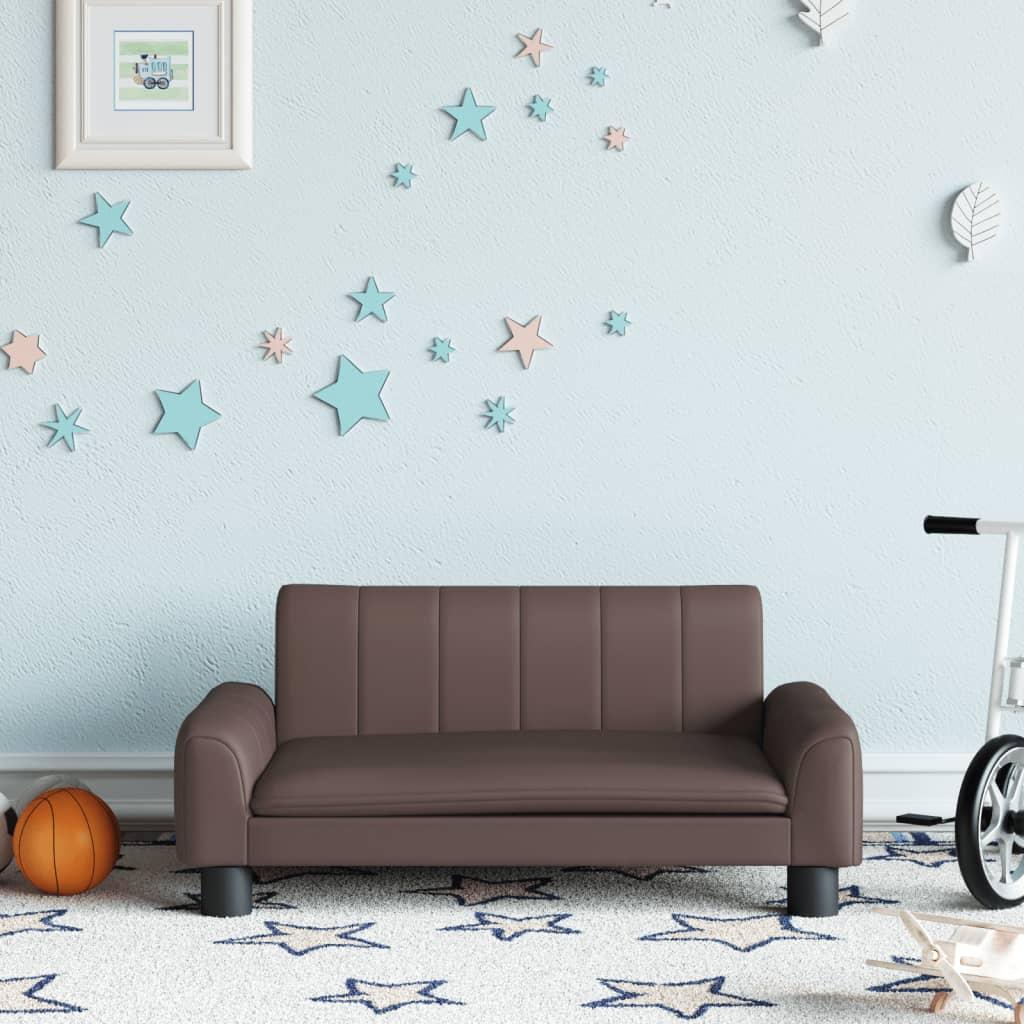 Sofa til børn 70x45x30 cm kunstlæder brun