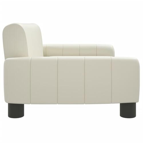 Sofa til børn 70x45x30 cm kunstlæder cremefarvet