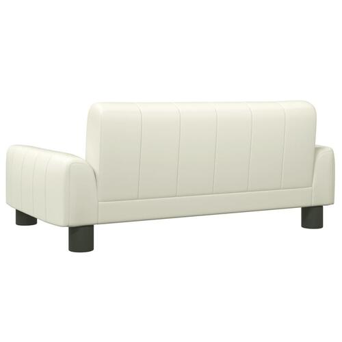 Sofa til børn 70x45x30 cm kunstlæder cremefarvet