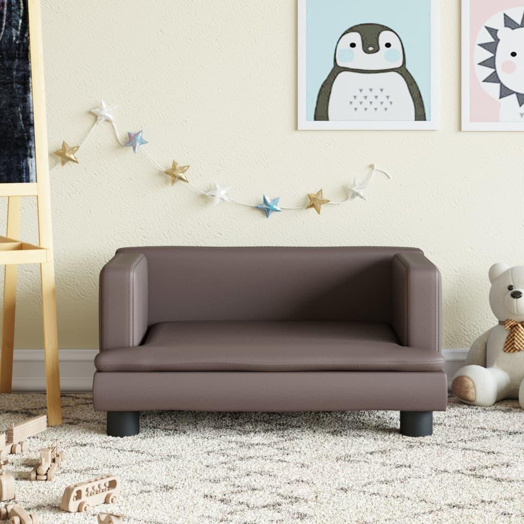 Sofa til børn 60x40x30 cm kunstlæder brun