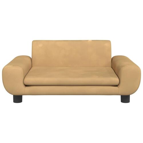 Sofa til børn 70x45x33 cm velour brun