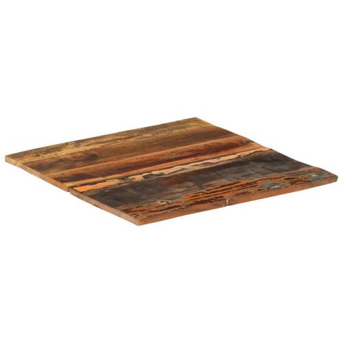 Bordplade 60x60 cm 15-16 mm firkantet massivt genbrugstræ