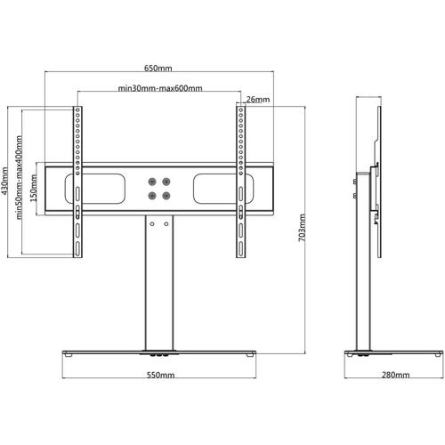 Tv-stativ til 37-55" skærm maks. VESA 600x400 mm 40 kg
