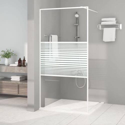 Brusevæg 100x195 cm klart sikkerhedsglas hvid