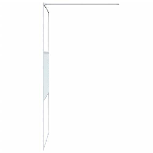 Brusevæg 100x195 cm klart sikkerhedsglas hvid