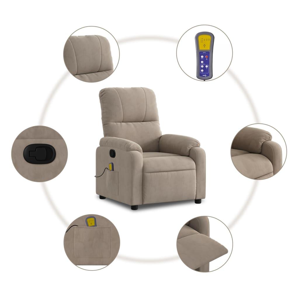 Massagestol mikrofiberstof gråbrun