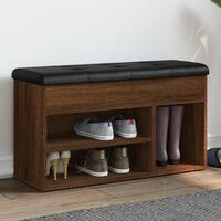 Skobænk 82x32x45,5 cm konstrueret træ brun egetræsfarve