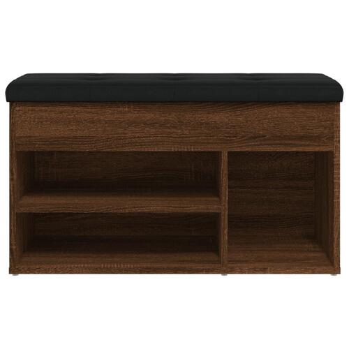 Skobænk 82x32x45,5 cm konstrueret træ brun egetræsfarve
