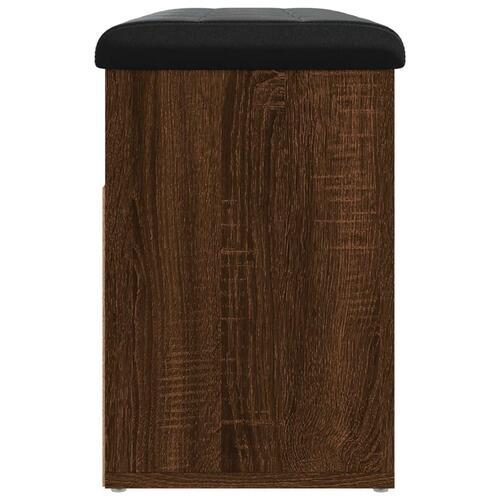 Skobænk 82x32x45,5 cm konstrueret træ brun egetræsfarve
