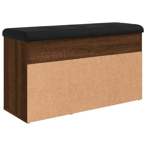 Skobænk 82x32x45,5 cm konstrueret træ brun egetræsfarve