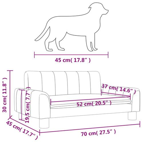 Hundeseng 70x45x30 cm stof brun